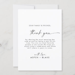 Modern Script 5x7" Thank You Reception Flat Card
