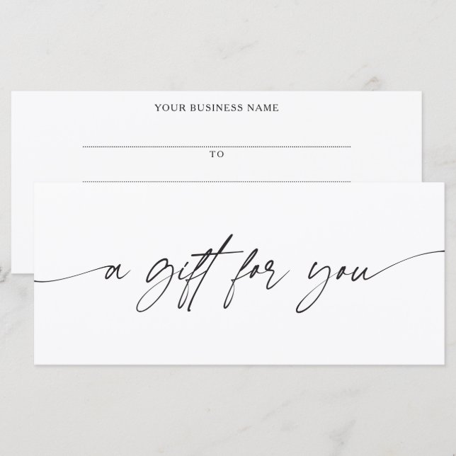 Modern Script A Gift For You Certificate (Front/Back)