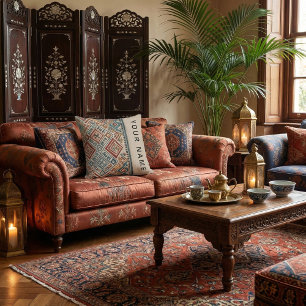 Modern  script abstract chic contemporary rustic  cushion