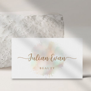 Modern Script Abstract Watercolor brushstroke Business Card
