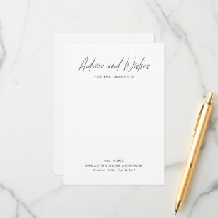 Modern Script Advice and Wishes Graduation Card