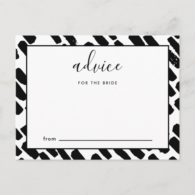 Modern Script Advice for the Bride Black and White (Front)