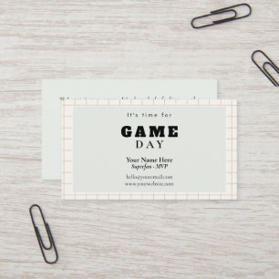 Modern Script Aesthetic Business Card game day