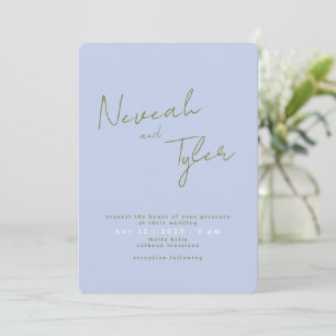 Modern Script and Dove Wedding Invitation