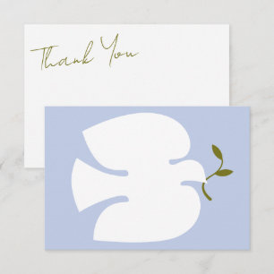 Modern Script and Dove Wedding Thank You Card