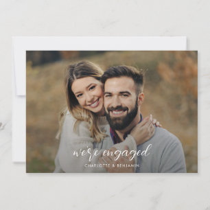 Modern Script and Photos Engagement Party Invitation