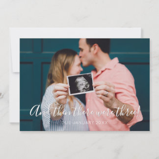 Modern Script And Then There Were Three Pregnancy Announcement