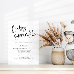 Modern Script Any Colour Baby Sprinkle Shower Invitation