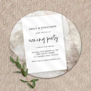 Modern Script Any Colour Evening Party Wedding Invitation