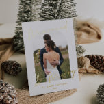 Modern Script Arch Photo Married Merry<br><div class="desc">Celebrate your first Christmas as newlyweds with this modern and stylish holiday card with real foil! Featuring an arch-shaped photo frame and elegant handwritten script, this card is sure to impress everyone who receives it. The frame allows you to display a favourite photo of the new Mr. and Mrs., making...</div>