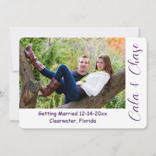 Modern Script & Asymmetrical Photo Save the Date Invitation