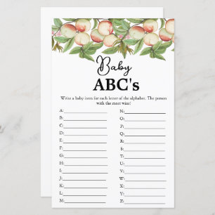 Modern script Baby Abc's baby shower game