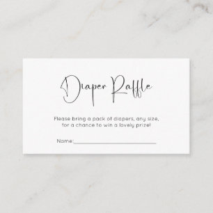 Modern Script Baby Shower Diaper Raffle Enclosure Card