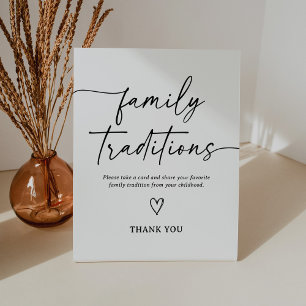 Modern Script Baby Shower Family Traditions Sign