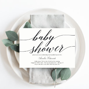 Modern Script Baby Shower Invitation