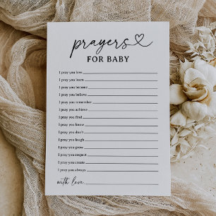Modern Script Baby Shower Prayers For Baby Card