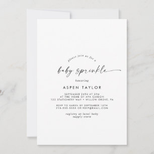Modern Script Baby Sprinkle Invitation