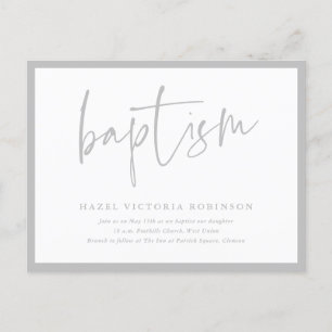 Modern Script Baptism & Christening Invitation Postcard