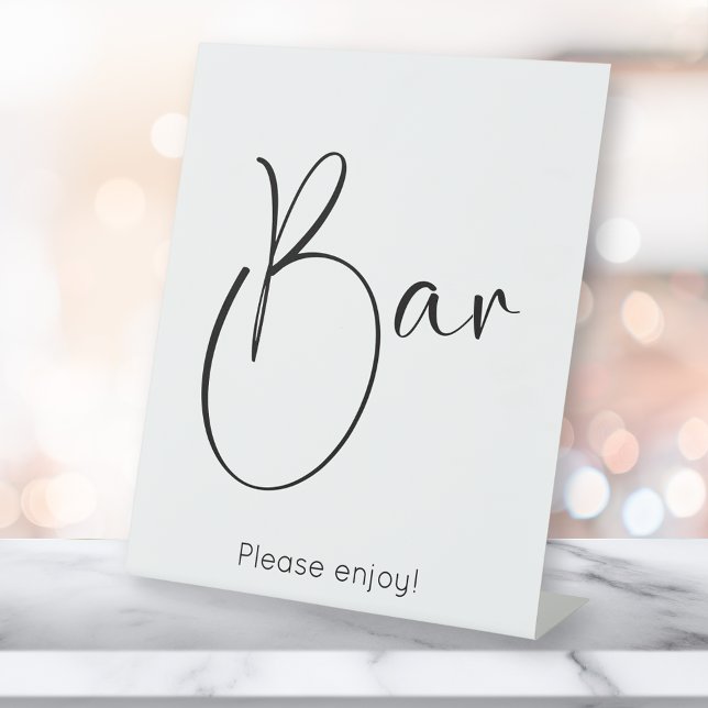 Modern Script Bar Pedestal Sign (Creator Uploaded)