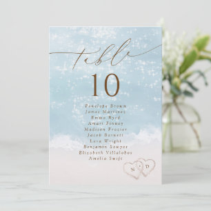 Modern Script Beach Table Number Seating Chart