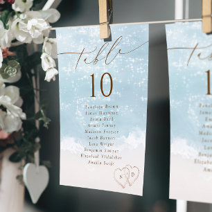 Modern Script Beach Table Number Seating Chart