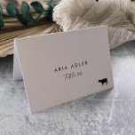Modern Script Beef Menu Option Wedding Place Cards<br><div class="desc">These modern script beef menu option wedding place cards are perfect for a minimalist wedding. The simple black and white design features unique industrial lettering typography with modern boho style. Customisable in any colour. Keep the design minimal and elegant, as is, or personalise it by adding your own graphics and...</div>