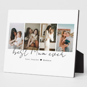 Modern Script Best Mum Ever 4 Photos, Mother's Day Plaque