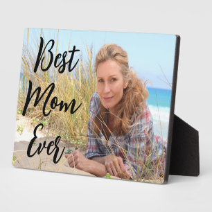 Modern Script Best Mum Ever Photo Plaque