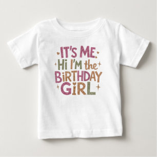 Modern Script Birthday Girl Baby T-Shirt