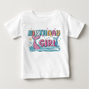 Modern Script Birthday Girl Baby T-Shirt