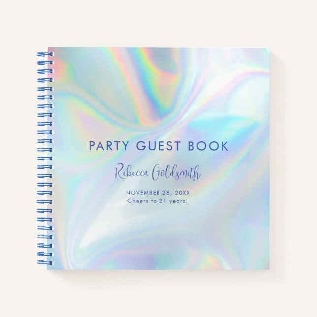 Modern Script Birthday Party Guest Book (Front)