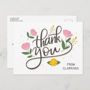 Modern Script birthday postcard