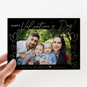 Modern Script Black Valentine's Day Photo