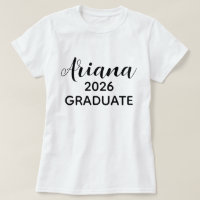 Modern Script Black White 2026 Graduate Name