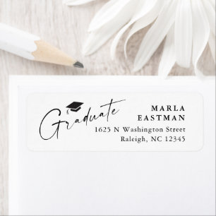 Modern Script Black & White Graduation Address