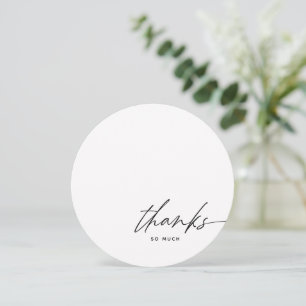 Modern Script Black White Thanks  Thank You Card