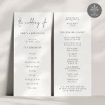 Modern Script Black White Wedding Program Invitation<br><div class="desc">Modern Script Black White Wedding Available digitally and printed. A modern typographical design in black and white for your wedding programs. The main header is in a stylish set script and the rest of the text you can easily personalise. You can change the text and background colours if you wish...</div>