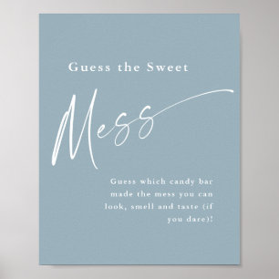 Modern Script Blue Baby Shower Poster