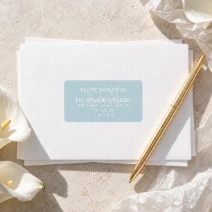Modern Script Blue Citrus Monogram Wedding Label