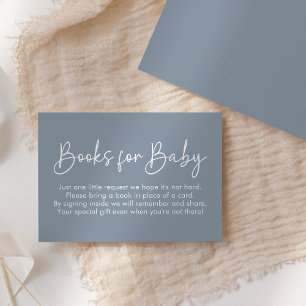 Modern Script Blue Oh Baby Simple Books For Baby Enclosure Card