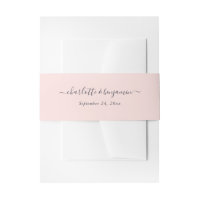Modern Script Blush Pink Navy Blue Wedding