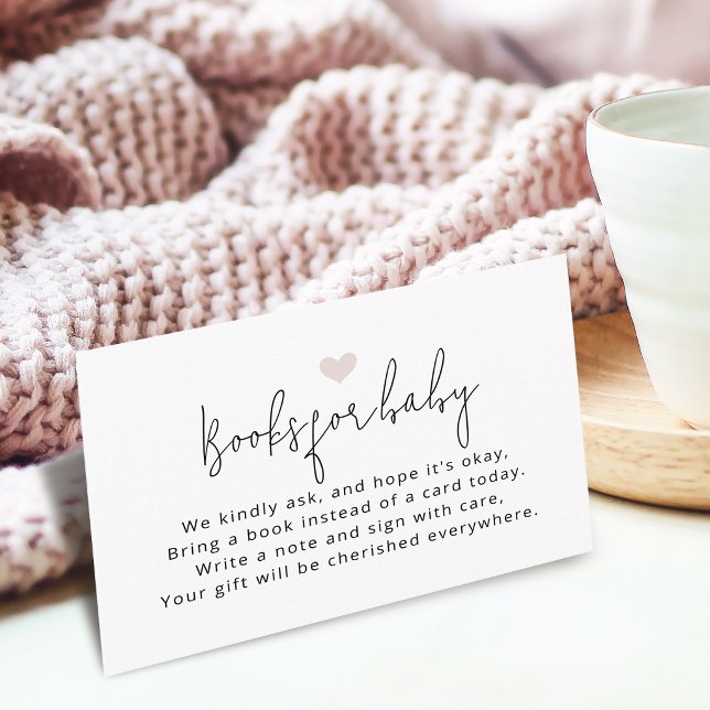 Modern Script Books For Baby Shower Enclosure Card (Modern Script Books For Baby Shower Enclosure Card)
