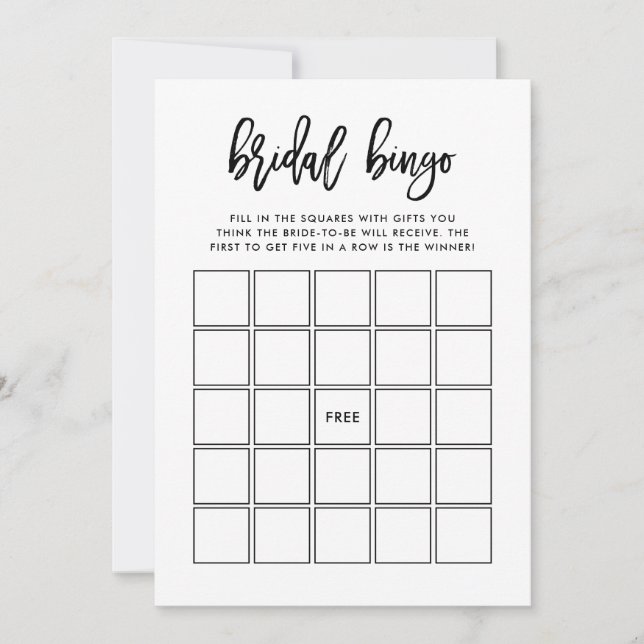 Modern Script | Bridal Shower Bingo Game Invitation (Front)