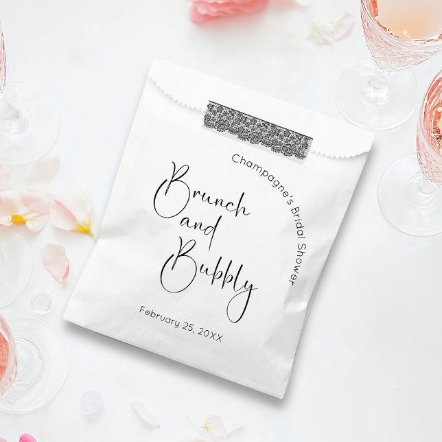 Modern Script Bridal Shower Brunch and Bubbly Favour Bags (Creator Uploaded)