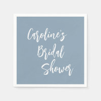 Modern Script Bridal Shower Custom Dusty Blue