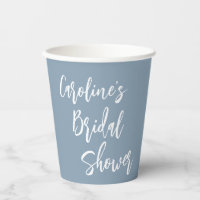 Modern Script Bridal Shower Custom Dusty Blue