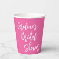 Modern Script Bridal Shower Custom Trendy Hot Pink