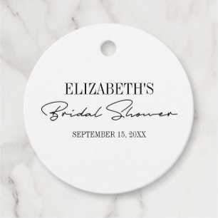 Modern Script Bridal Shower Favour Tags