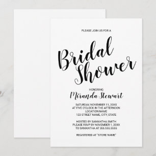 Modern Script Bridal Shower Invitation