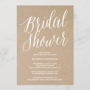 Modern Script Bridal Shower Invitation